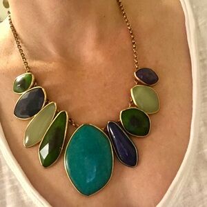 Stella & Dot Blue and Green Gem Necklace
